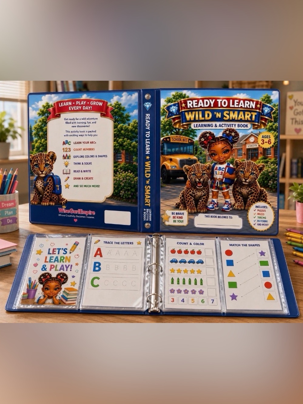 Ready to Learn Wild 'n Smart Learning & Activity Book - Blue